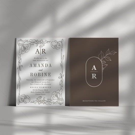 Faire-part de mariage Floral vintage