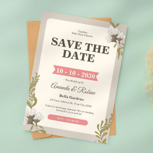 Faire-part de mariage Floral vintage