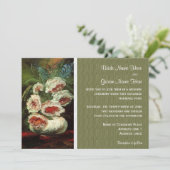 Faire-part de mariage floral vintage. (Debout devant)