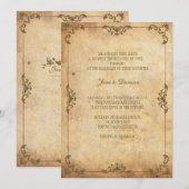 Faire-part de mariage Floral vintage (Devant / Derrière)