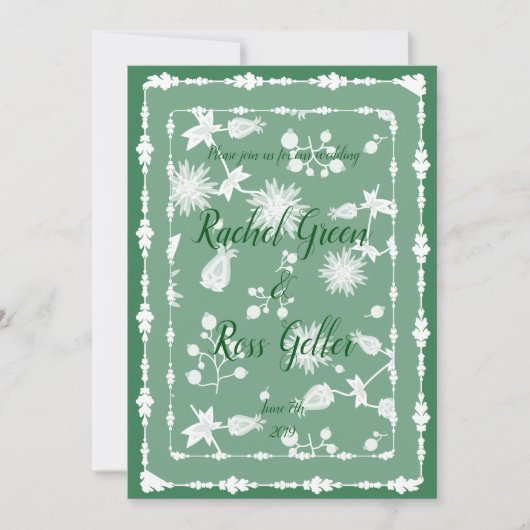 faire-part de mariage floral vintage (Devant)