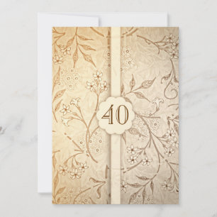 Faire-part de mariage floral vintage 40 ans de mar