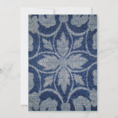 Faire-part de mariage floral Vintage Denim (Dos)
