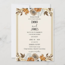 Faire-part de mariage floral vintage élégant