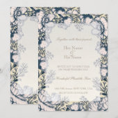 Faire-part de mariage floral Vintage rustique (Devant / Derrière)