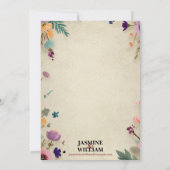 Faire-part de mariage floral vintage rustique (Dos)
