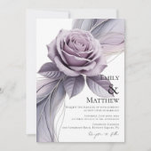 Faire-part de mariage floral violet (Devant)