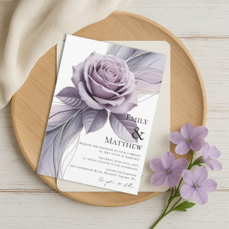 Faire-part de mariage floral violet