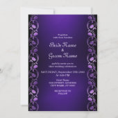 Faire-part de mariage floral violet (Devant)