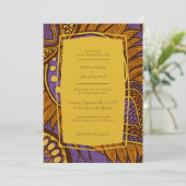 Faire-part de mariage Floral Violet Ankara Africai (Debout devant)