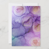 Faire-part de mariage floral violet chic (Dos)