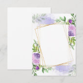 Faire-part de mariage floral violet élégant à budg (Devant / Derrière)