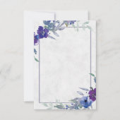 Faire-part de mariage floral violet et bleu Budget (Devant)