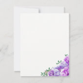 Faire-part de mariage Floral violet minimaliste (Dos)