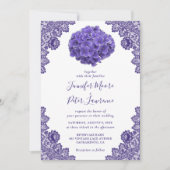 Faire-part de mariage floral violet rustique (Devant)