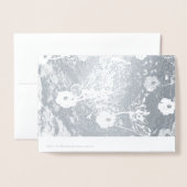 Faire-part de mariage florale argent photo personn (Derrière avec enveloppe)