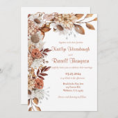 Faire-part de mariage florale automorale (Devant / Derrière)
