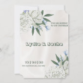 Faire-part de mariage florale beige simple (Devant)