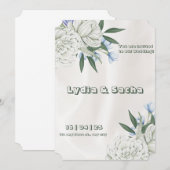 Faire-part de mariage florale beige simple (Devant / Derrière)