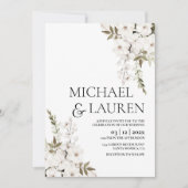 Faire-part de mariage florale blanche (Devant)