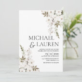 Faire-part de mariage florale blanche (Debout devant)