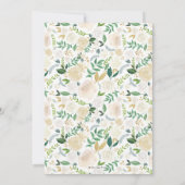 Faire-part de mariage florale blanche et dorée (Dos)