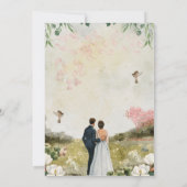 Faire-part de mariage florale blanche et verte (Dos)