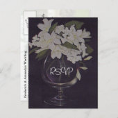 Faire-part de mariage florale blanche RSVP avec ph (Devant / Derrière)