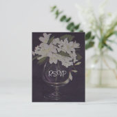 Faire-part de mariage florale blanche RSVP avec ph (Debout devant)