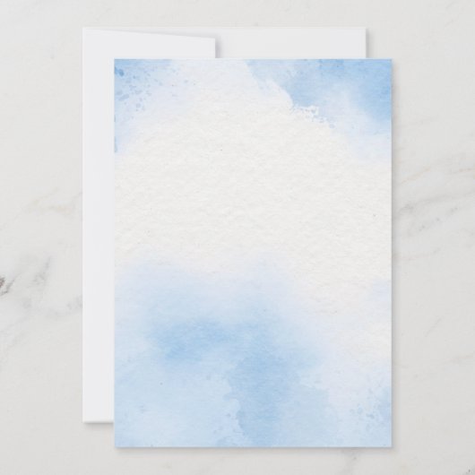 Faire-part de mariage florale Bleu (Dos)