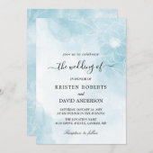 faire-part de mariage florale bleu clair (Devant / Derrière)