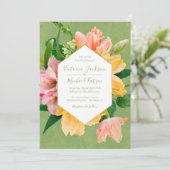 Faire-part de mariage florale brillante et audacie (Debout devant)