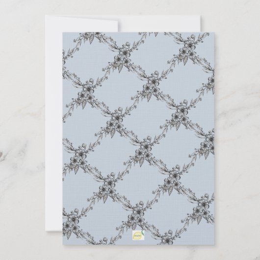 Faire-part de mariage florale classique (Dos)