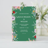Faire-part de mariage florale classique (Debout devant)