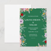 Faire-part de mariage florale classique (Devant / Derrière)
