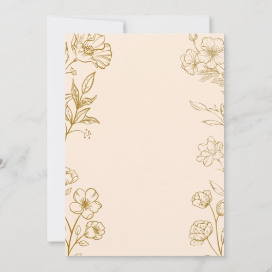 Faire-part de mariage florale classique (Dos)