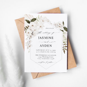 Faire-part de mariage florale de Boho blanc