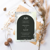 Faire-part de mariage Florale de l'Arc Noir modern