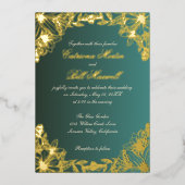 Faire-part de mariage florale de luxe Gold Foil (Recto)