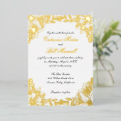Faire-part de mariage florale de luxe Gold Foil (Debout devant)