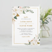 faire-part de mariage florale de magnolia blanche (Debout devant)