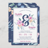 Faire-part de mariage florale de printemps, Boho (Devant / Derrière)