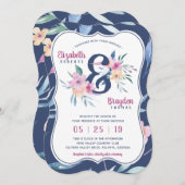 Faire-part de mariage florale de printemps, Boho (Devant / Derrière)