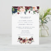 Faire-part de mariage Florale d'hiver (Debout devant)