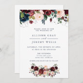 Faire-part de mariage Florale d'hiver (Devant / Derrière)