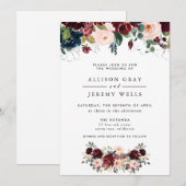 Faire-part de mariage Florale d'hiver (Devant / Derrière)