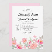 Faire-part de mariage Florale douce (Devant / Derrière)