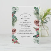 Faire-part de mariage florale hivernale (Debout devant)