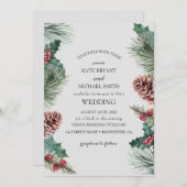 Faire-part de mariage florale hivernale (Devant / Derrière)