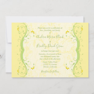 Faire-part de mariage florale jaune et vert